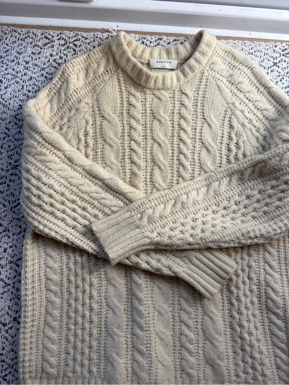 Babaton Butter Yellow Cable-Knit Sweater - Picture 2 of 2